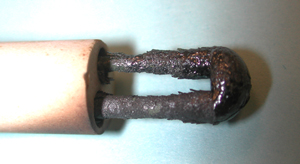 Corroded thermocouple tip