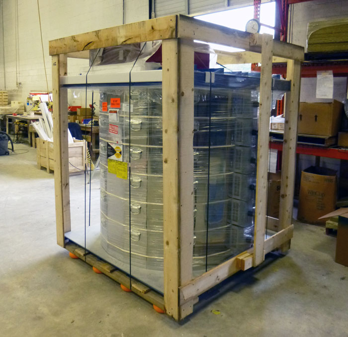 Model SP4854 crated and ready for shipment